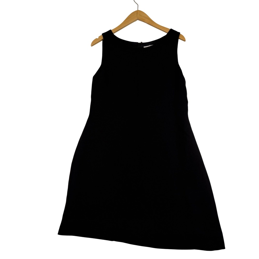 Casual Corner Collectibles Black Sleeveless Shift Dress Mini Size 12 Round Neck